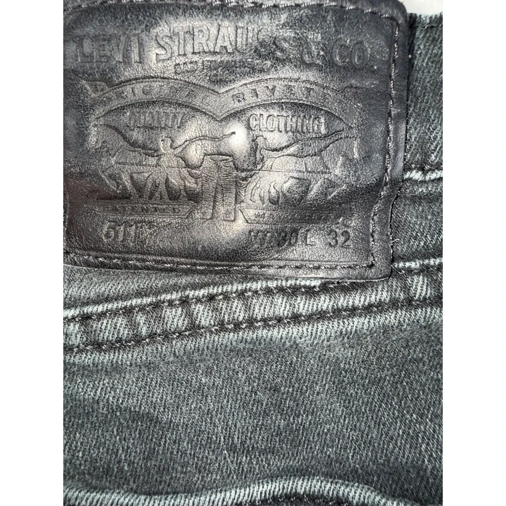 Levi's 511 Mens Jeans W30 x L32 Black Denim 5 Pocket Dark Wash Low Rise Skinny